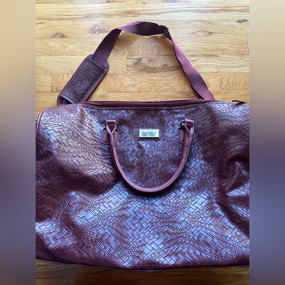 Nicole Miller Maroon Weekender Bag